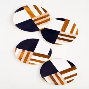 Posavasos de piedra con incrustaciones de hueso de estilo clásico Crescent Crafts Posavasos de cocina de té y café de alta calidad - Product Image 1