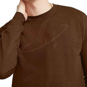 Custom High Quality Over-sized 100% Cotton Fleece Plain Striped <b>Mock</b> <b>Neck</b> Sweatshirt Long Sleeve <b>Top</b> Street wear For Men's - Product Image 4