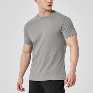 T-shirts classiques décontractés pour hommes, respirants, écologiques, à manches courtes, col rond, uni, 100% coton, motif tricoté, fitness, écran - Product Image 1