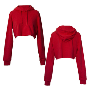 เสื้อสเวตเชิ้ตมีฮู้ดสีแดงสำหรับผู้หญิง ทรงปกติ สีทึบ แขนยาว ผ้าถัก สำหรับใส่ในฤดูใบไม้ร่วง - Product Image 1
