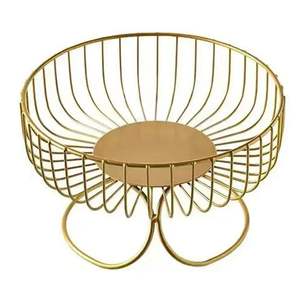 Latest Design <b>Bread</b> <b>Basket</b> Customized Decorative <b>Bread</b> <b>Basket</b> High Garde Gold Rounded Metal <b>Bread</b> <b>Basket</b> Available - Product Image 1