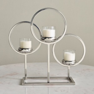 Portavelas de Metal plateado de lujo para decoración del hogar, exhibición de mesa elegante, soporte decorativo moderno para velas - Product Image 3