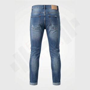 Jeans en denim décontractés pour hommes de haute qualité, vintage, hiver, coupe droite, 100% coton, respirant, fournisseur en gros - Product Image 2