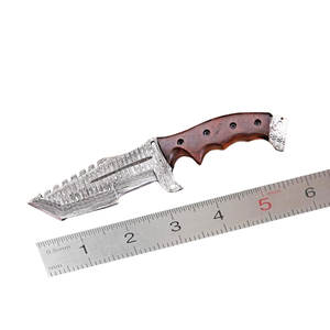 Cuchillo de Supervivencia Hecho a Mano de Acero de Damasco, Cuchillo Utilitario de Acero Completo para Actividades al Aire Libre, Bushcraft, Campamento, Caza - Product Image 1