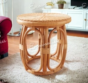 Otomana de Bambú Ecológica de Tendencia, Diseño Moderno con Parte Superior Redondeada, Incrustaciones de Hueso, Mueble Ligero para Dormitorio, Apartamento u Hotel - Product Image 3