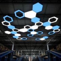 Panneau lumineux LED modulaire hexagonal pour l'éclairage des entrepôts, luminaire pour centre de distribution logistique