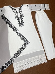 Meilleures ventes Haut de travail brodé avec Dupatta Salwar Kameez Ensemble Kurti Pant Ensemble Vente en gros de vêtements ethniques - Product Image 6