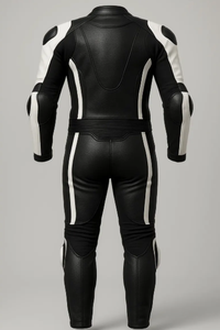 Combinaison de motard deux pièces en cuir véritable imperméable tout temps pour hommes Protection de l'armure de moto et de course automobile - Product Image 3