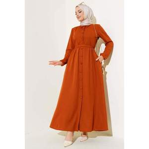 Robe à boutons entièrement couverte Tan - Product Image 1