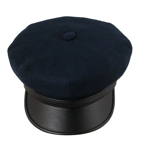 Gorra de pico de uniforme de oficial de alta calidad OEM Captain Peaks con insignia de metal Sombreros de pico hechos a mano 3D para oficiales - Product Image 4