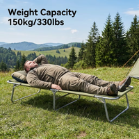 Chaise de camping pliable moderne avec cadre en acier, lit de repos, capacité de 120-150 kg, facile à transporter pour la chambre et le parc