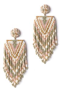 Seed Bead Stud Earrings Beaded ear Jewelry Accessories Handmade Multi-Color thread ear jewelry for <b>girls</b> from India - Product Image 2