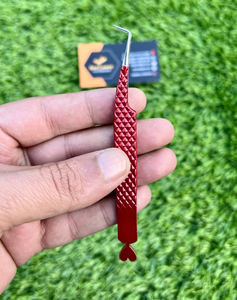 Pinces à épiler professionnelles en acier inoxydable antistatiques pour extensions de cils, 10 mm, pointe lisse, option de logo personnalisé, outil de maquillage pour le volume - Product Image 6