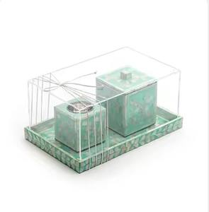 Ensemble de plateau de service en forme de carré de nacre motif de feuille fait à la main fabriqué en inde ensemble de plateau décoratif et de boîte en bas quantité minimale de commande - Product Image 5