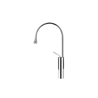 Robinet de lavabo de salle de bain Gessi Goccia, haut, en chrome poli, mitigeur haut avec design sculptural pour comptoir, luxe