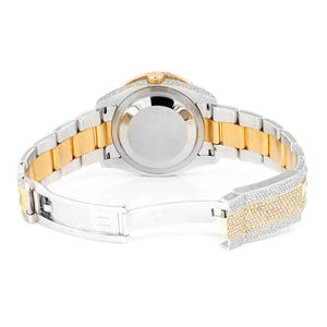 Reloj de Cuarzo de Lujo con Moissanita y Acero Inoxidable, Esfera de Cristal Revestido - Edición Limitada, Caja Octogonal con Incrustaciones de Diamantes, Esfera Blanca, Alta Gama - Product Image 5