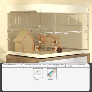 กรงหนูแฮมสเตอร์แบบตั้งโต๊ะสุดหรู พร้อมระบบระบายอากาศที่อบอุ่น ถาดพลาสติกทนทาน ประกอบง่าย แบบพาเลท กรงเดี่ยว - Product Image 6