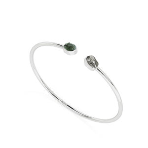 Premium alto acabado 925 plata esterlina moda pulsera ajustable brazaletes meteorito moldavita forma áspera Twister pulsera regalo - Product Image 1