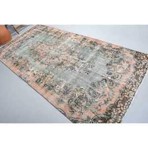 Tapis vintage, grand tapis de 4,6 x 9,4 pieds, tapis persan vert - Product Image 1