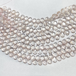 Venta al por mayor de cuentas de briolette facetadas de cuarzo rosa en forma de pera 6x8mm forma de almendra calibrada suministros de cuentas de color rosa - Product Image 4
