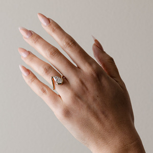 Pera de lujo solitario anillo de compromiso conjunto Moissanite 14K oro nupcial boda joyería venta al por mayor venta directa OEM ODM exportación - Product Image 2