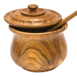Handcrafted Sheesham Wood Pot with Stylish Lid Durable Design for Serving Hot Meals Kitchens Includes Rolling Pins <b>Pastry</b> <b>Boards</b> - Product Image 5