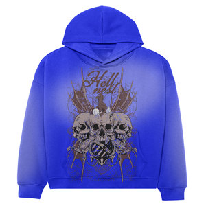 เสื้อมีฮู้ดพรีเมี่ยมโอเวอร์ไซส์ผ้าฝ้าย100% สำหรับผู้ชายผู้หญิงผ้าเปียกแบบวินเทจผ้าซีดจางมีโลโก้ตามสั่ง - Product Image 3