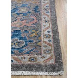 Erbe Hand Knotted Wool <b>Rugs</b> Grey Black <b>Boho</b> Style Medallion Abstract Rectangle Patterns for Home for Living Room Hallway ENLP-04 - Product Image 4