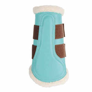Botas de cepillado de neopreno para caballos, botas de protección para piernas, envolturas de seguridad para caballos con piel, equipo veterinario para equitación ecuestre - Product Image 6