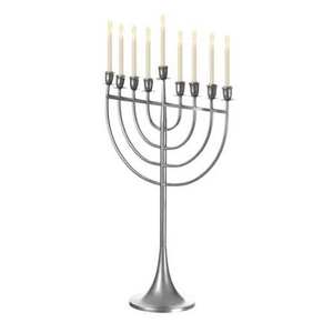 Menorah en aluminium doré artisanal, support de bougie décoratif pour la maison et l'hôtel, pour les fêtes de Pâques et de Noël - Product Image 4