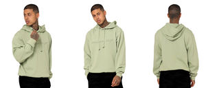 Nuevo logotipo personalizado Hombres Sudadera con capucha Streetwear Sudaderas Ropa 100% Algodón Sudaderas con capucha en relieve en blanco - Product Image 4