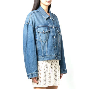 Vente en gros de vêtements de mode décontractés personnalisés pour femmes vêtements de ville veste en jean à manches bouffantes pour femmes de haute qualité - Product Image 3