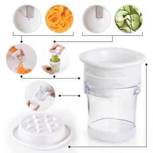 Compact Manual Spiral <b>Vegetable</b> <b>Cutter</b> Easy Clean Hand Held Veggie Noodle Tool For Small Kitchen - Product Image 1