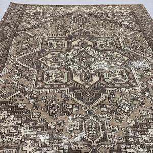 8.1x9.5 ft Turkish Oversize Rug, <b>Brown</b> Gray Vintage Moroccan <b>Wool</b> Rug - Product Image 5
