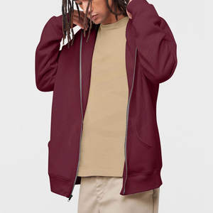 Sudaderas gruesas con cremallera para hombre, Sudadera con capucha personalizada de talla grande, con cremallera Total, Color sólido, Color liso, al por mayor - Product Image 2