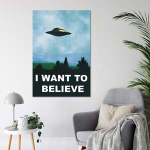Modern 'I Want to Believe' UFO <b>Poster</b> Made of High Quality Paper - Product Image 3
