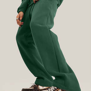 Pantalons de survêtement d'hiver unisexes en gros personnalisés 2025, 345 g, en spandex/coton, molleton, taille mi-haute élastique, coupe droite vintage, surdimensionnés - Product Image 2