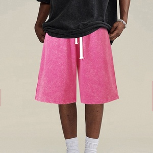 Short respirant en coton lavé à l'acide short anti-boulochage pour hommes nouveau design à la mode - Product Image 3