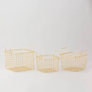 New Round Shape Metal Iron Golden <b>Kitchen</b> Fruit <b>Storage</b> Basket With Handle <b>for</b> <b>Vegetable</b> <b>Storage</b> Kitchenware Fruits Baskets Set - Product Image 6
