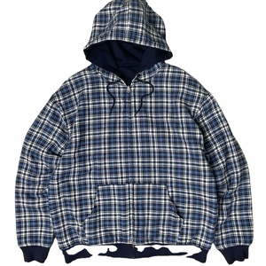 Sweat à capuche en flanelle à double couche de style inversé personnalisé pour hommes, coupe ample vintage, tissage réversible, col à capuche pour l'hiver - Product Image 1