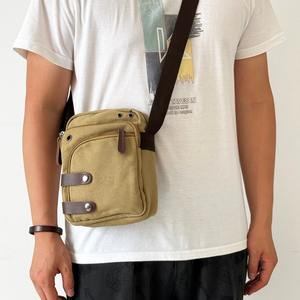 Bolso de Pecho de Lona y Cuero, Bolso Bandolera para Uso Diario, Viajes, Moda de Verano, Calidad CSB-0050 - Product Image 1