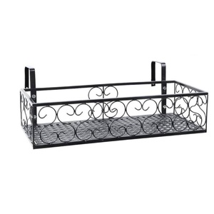Panier de Jardinage Suspendu en Fil Métallique Blanc Moderne, Réglable, pour Balustrade, Porte-Fleurs, Étagère, Présentoir de Jardin Extérieur - Product Image 5