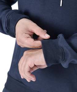 Wholesale Latest <b>Navy</b> Top Selling 100% Cotton Fleece Print <b>Men's</b> Ribbed Hem Cuffs Casual Wear Autumn Eco-Friendly Hoodie - Product Image 5