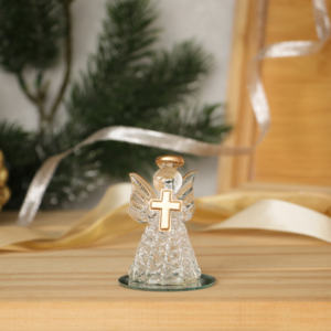 Ángel de cristal brillante con detalles dorados-Adorno navideño - Product Image 4