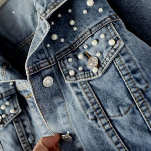 Women Turn Down Collar Cotton <b>Jackets</b> Cropped Custom <b>Denim</b> <b>Jacket</b> Women High Quality <b>Denim</b> <b>Jacket</b> With Low MOQ - Product Image 3