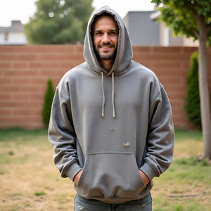 เสื้อมีฮู้ดสไตล์สตรีทแวร์ผลิตตามสั่งสำหรับผู้ชายเสื้อมีฮู้ดเย็บลายแบบวินเทจเสื้อสวมหัว - Product Image 2