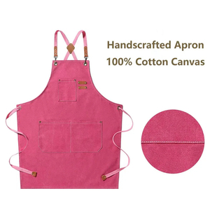 Delantal de algodón de cocina al por mayor para cocinar delantal de babero de lino para hombre y mujer para servidor de chef profesional o barista - Product Image 3