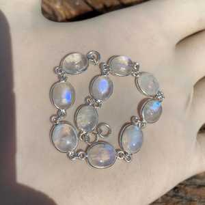 Bracelet en pierre de lune fait main, argent sterling 925, bijoux en pierres précieuses pour femmes, cadeau en pierre naturelle - Product Image 6