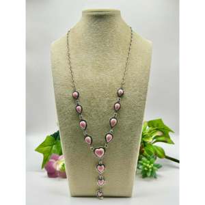 Collar de Plata de Ley con Concha Rosa Navajo, Clásico, Religioso, Moderno, con Corazón, Ancla, Número, Cadenas de Perlas para Bodas y Regalos - Product Image 3
