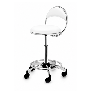 Modern <b>Salon</b> <b>Stool</b> Adjustable Height Hair Cutting Chair with Backrest Made in Italy - Product Image 3